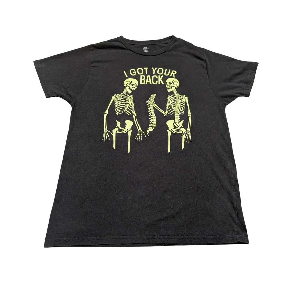 Way to Celebrate T-Shirt Mens M Black I Got Your Back Skeleton Halloween Graphic